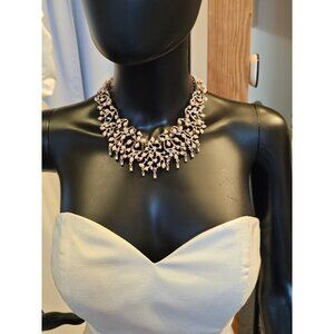 Rose Gold Pearl Vine Collar Necklace